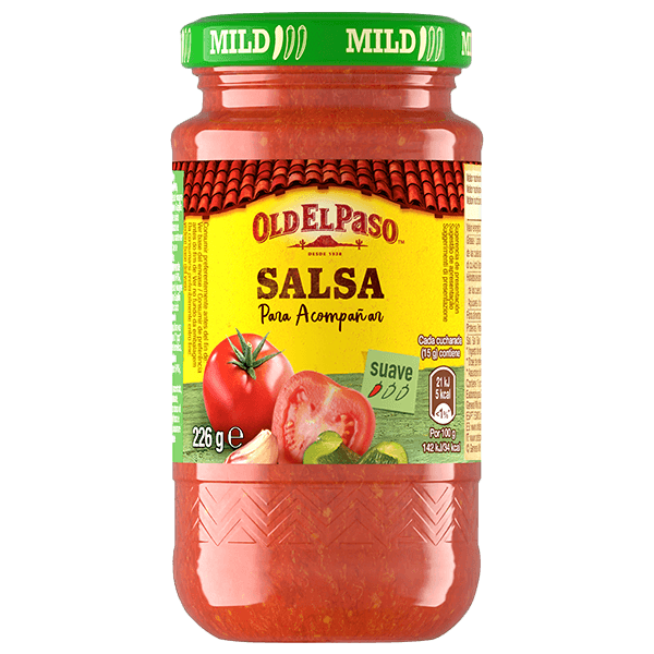 un frasco de vidrio de salsa suave original Old el paso, 226g