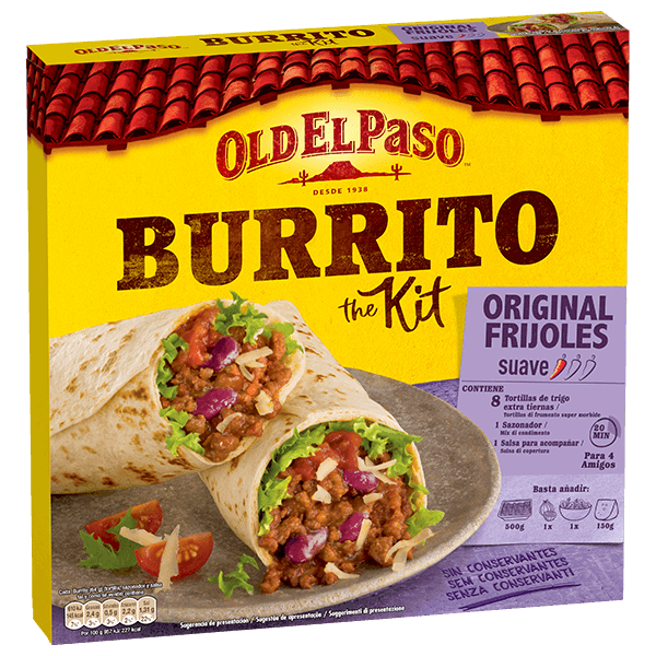 Kit de burrito suave de frijoles originales Old el paso, 510g