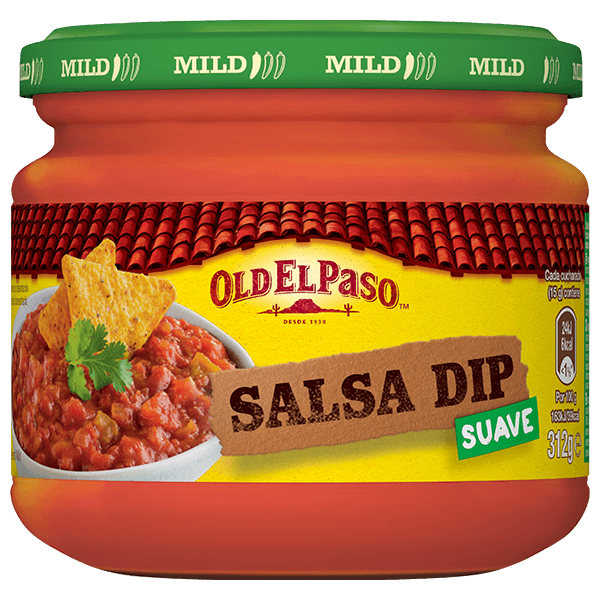 un frasco de vidrio de salsa dip mexicana suave Old el paso, 312g
