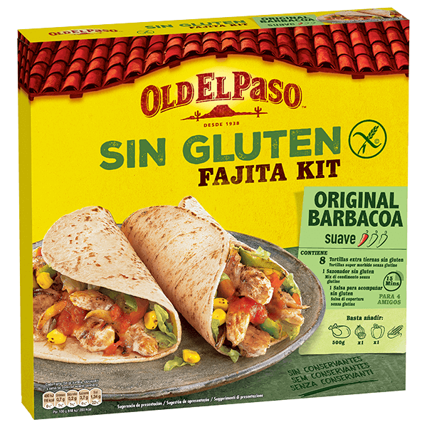 Old el paso original barbacoa kit de fajita sin gluten suave, 462g